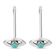 Turquoise Evil Eye Stud Silver Earrings, e331